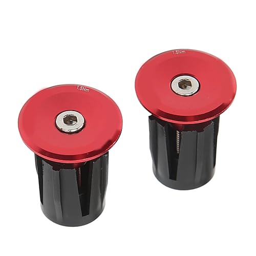 Tappi per estremità Barra da 2 Pezzi, Tappi per Manubrio Bici in Alluminio per Manubri Diametro 15-24 Mm Accessori Ciclismo Mountain Bike(Nero) - Ysert