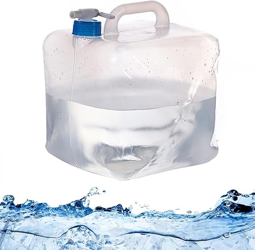 Tanica pieghevole per acqua potabile, 20 l, contenitore per acqua pieghevole, portatile, con coperchio sigillato, 100% ermetico, senza BPA, per attività all'aperto, campeggio, escursioni, picnic. - Ysert