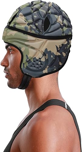 Casco da Rugby da uomo e donna, casco di protezione calcio Responsivo, berretto anti-collisione sportivo regolabile per calcio Rugby Skateboard Hockey - Ysert