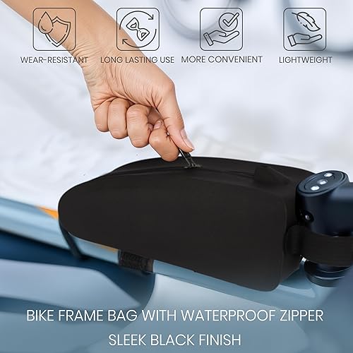 Borsa Telaio Bicicletta - Borsello Portacellulare per Tubo Bici da Corsa - Capacità 1,8 L - con Cinghia per MTB e Gravel Bike - Porta Attrezzi Accessori - Marsupio Nero - Ysert