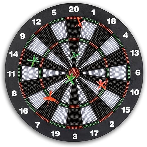#DoYourDart 180 Fun - Set completo di 6 freccette morbide con punta in plastica, bersaglio classico per principianti e bambini - Ysert