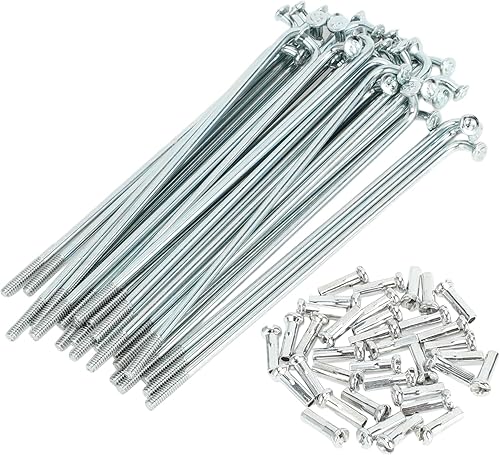 Raggi per Bicicletta Raggi Ruota Bici Argento Nipple 1 Set 14G 80mm Lunghezza Acciaio al Carbonio Zincato - Ysert