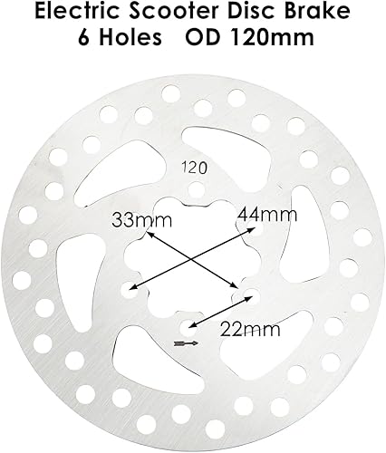 Freno a Disco per Scooter Elettrico Rotore del Freno a Disco per Scooter a 6 Fori in Acciaio Inossidabile da 120mm con 6 Viti, Pastiglia Rotore Disco Freno per Pneumatico Scooter Elettrico - Ysert