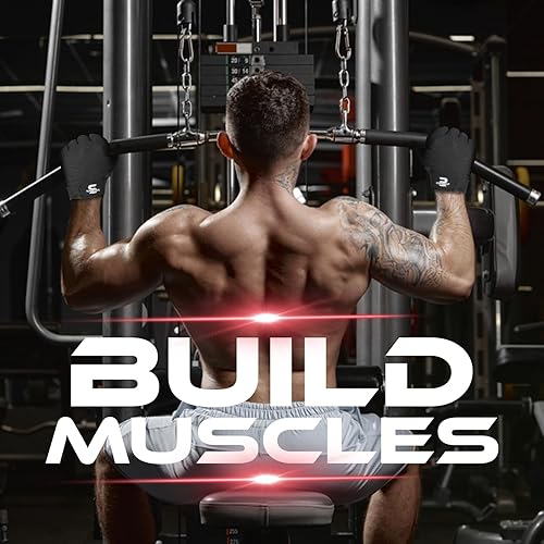 Guanti da palestra per allenamento pesi guanti da uomo e donna traspiranti antiscivolo in silicone imbottito palmo protezione per esercizi di allenamento a mezze dita pull up manubri ciclismo - Ysert