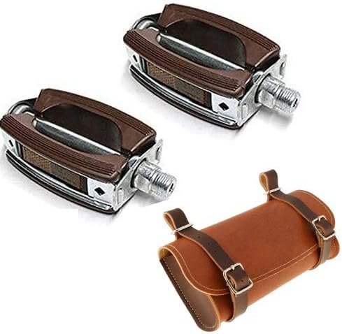 Union Coppia Pedali GRAZIELLA Classici Marroni Gomma da Bicicletta Bici + Borsetta - Ysert