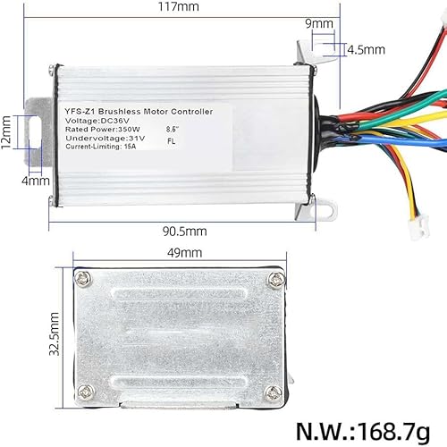 Controller elettrico per scooter, 36 V, 350 W, 15 A, acceleratore di linea di controllo per scooter elettrico da 8,5 pollici - Ysert