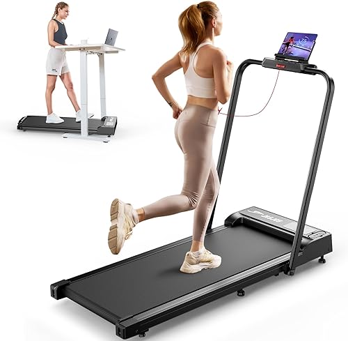 Tapis roulant per casa, walking pad con pendenza, tapis roulant elettrico con telecomando e indicatore LED, tapis roulant scrivania per ufficio/casa, 2,5 CV, capacità 120 - Ysert