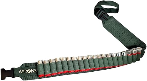 Cartuccera Cintura Cal 12 20 16 da Caccia in Nylon Cartucciera Regolabile Verde - Ysert