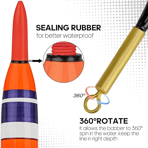 THKFISH Posa LED Pesca Posa Luminosa Galleggiante da Pesca Set di 3 Pezzi - Ysert