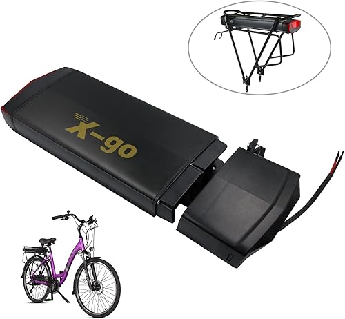 36 V 13 AH Batteria Ebike per Portapacchi con caricabatterie, interruttore di accensione e blocco di sicurezza, batteria per bicicletta elettrica 26'- 28', per motore 250 W 350 W 500 W 750 W - Ysert
