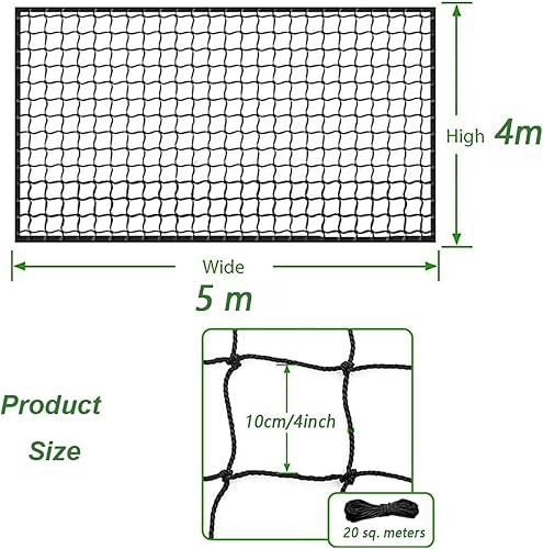 Rete Da Calcio,Rete Di Protezione Per Barriere,4x5m,Maglia 10x10cm,Per Golf,Baseball,Hockey,Calcio,Rugby,Ecc. Nonché Per l'Isolamento Sportivo,La Protezione Dei Balconi o La Protezione Degli Animali. - Ysert