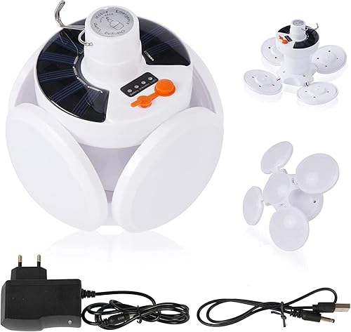 Lanterna da Campeggio a Led Solare, Luce da Campeggio 5 Modalità di Illuminazione, Lampade Ricaricabili da Esterno IPX7 Impermeabile per Tenda Campeggio Pesca Emergenza - Ysert