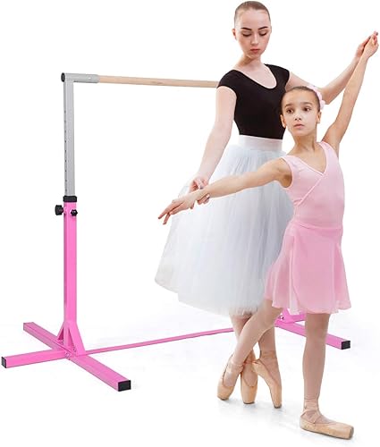 Barra Orizzontale per Bambini Sbarra da Ginnastica Allenamento a Casa Altezza Regolabile 91-150 cm (Rosa) - Ysert