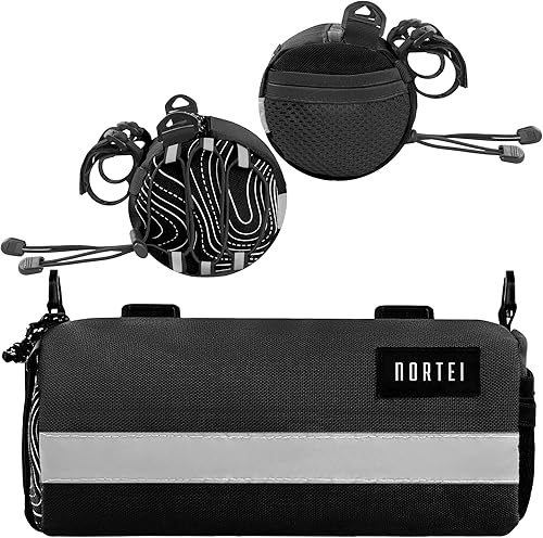 Borsa per manubrio bici da strada, ghiaia e BTT - Zaino Bikepackaging con tracolla rimovibile per spalla e cerniera impermeabile - 23 x 10 cm - 2 l (nero) - Ysert