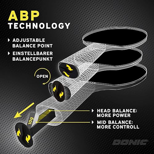 Donic-Schildkröt Waldner 3000 Table Tennis Bat, ABP Handle, 2.1 mm Sponge, Carbon Wood, League ITTF Cover, 751803 - Ysert