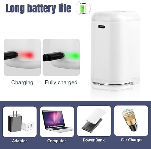 Pompa ad Aria Elettrica, ultra piccola pompa elettrica con 4 Ugelli Pompa portatile ricaricabile,per campeggio, trekking, backpacking - Ysert