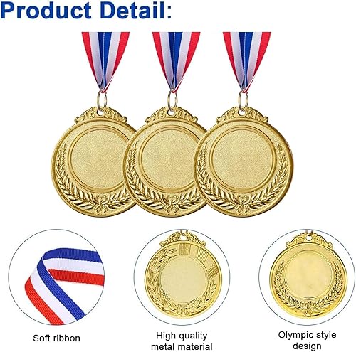 10 Pezzi Medaglie Premiazioni Metallo,Medaglie Bambini Metallo,Winner Medaglia con Nastro Collo,Medaglia Premi per Giochi Sportivi,Feste a Scuola,Bomboniere - Ysert