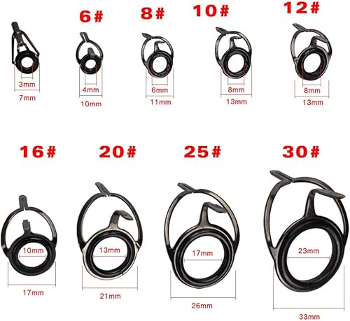 Guide per canne da Pesca Kit di Riparazione per canne da Pesca Casting Rod Spinning Lure Casting Guide Guida in Carbonio in Acciaio Inossidabile ceramico 85 Pezzi per Scatola - Ysert