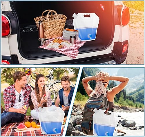 Livdouyu Tanica per acqua pieghevole, 5 l, 10 l, con rubinetto, contenitore per acqua potabile, con manico, riutilizzabile, per attività all'aperto, campeggio, escursioni, picnic - Ysert