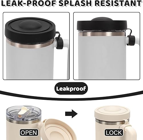 Stanley Cup - 2 coperchi di ricambio per Stanley Cup a prova di perdite, riutilizzabili (rosa) - Ysert