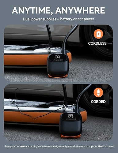 AIRBANK Mini Pompa d'Aria Elettrica per SUP PUFFER Pro, Ricaricabile, Automatica a Doppio Stadio per Gommone Gonfiabile, Wing Foil & Kite, Materasso - Ysert