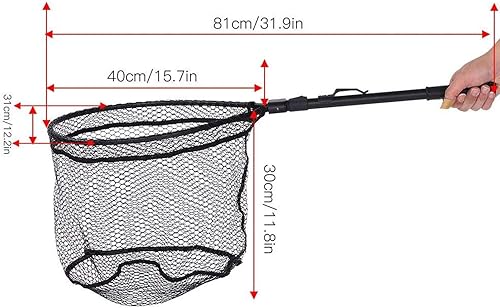 Guadino da pesca telescopico, Pesca Guadino Rete da pesca Lega di alluminio portatile Veloce Pieghevole Pesca a mano Dip Rete sostituzione per pescare Bass Carpa - Ysert