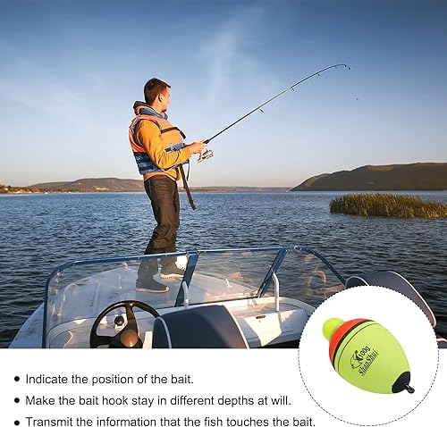PATIKIL 0.18oz Illuminato Bobber per Pesca Sportiva 2pz Eva Trasparente Galleggiante per Pesca Notturna Giallo - Ysert