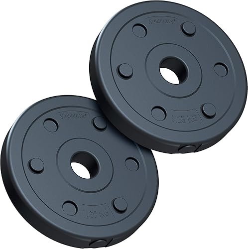 Dischi Pesi - Set di 2,5/5/10kg, in Cemento e Plastica, Ø 30/31mm, Nero - Weight Plates, Piastre Pesi, per Bilancieri e Manubri, Palestra da Casa, Allenamento - Ysert