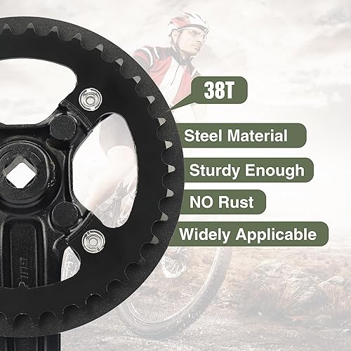 Singel Speed - Guarnitura 38T/46T/48T Bicycle Crankset da 170 mm, in alluminio, per bicicletta da donna - Ysert