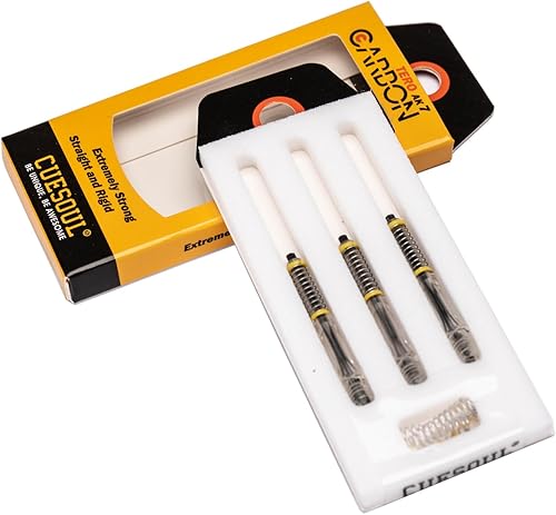 CUESOUL TERO AK7Aste/stelo per Freccette in Carbonio, Sottili, telescopiche a Molla Integrate, Set da 3 Pezzi - Ysert