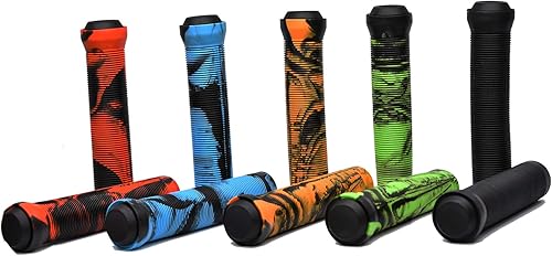 Manopole per manubrio miste in gomma morbida PU senza flangia, per monopattini, moto, MTB, BMX, ecc., con estremità a tappo, lunghezza 150 mm con diametro interno di 22 mm, per barre - Ysert