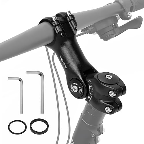 SUPRBIRD Biciclette Gambi Regolabile ±60° Attacco Manubrio Bici Lega di Alluminio per Manubrio da 31.8mm*120mm,Pipa Manubrio Bici Corsa Attacco Manubrio MTB,per Bici da Strada, MTB, BMX, Ciclismo - Ysert