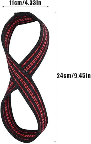 Cinghie per Sollevamento Pesi Figura 8, Supporto Ganci Palestra Polsi Cross Training Protezion da Polso Impacchi Uomini Donne Fitness Polsini In Cotone Tirare Su Stacco Terra Manubri - Ysert