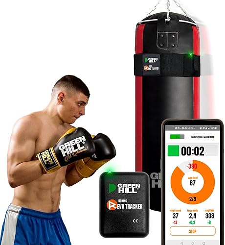 GREEN HILL Boxing Revo Tracker sensore per sacco da boxe conta colpi pugilato misuratore Pugni Frequenza Forza - Ysert