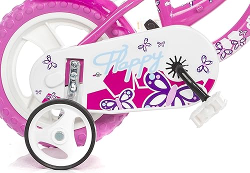 Bicicletta Bambina Bianca e Rosa Flappy 12 pollici - Ysert