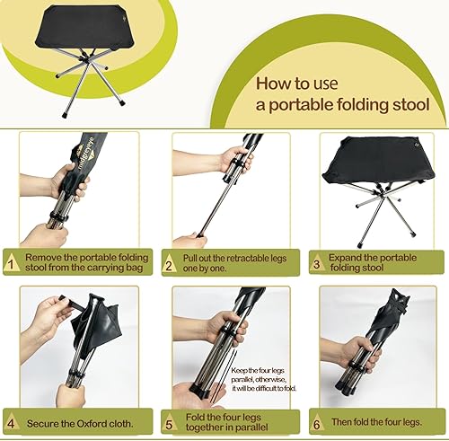 Altezza 36cm sgabello da campeggio pieghevole e portatile Per Giardino, Spiaggia, Picnic, Pesca, Campeggio, Escursioni, Code E Viaggi. - Ysert
