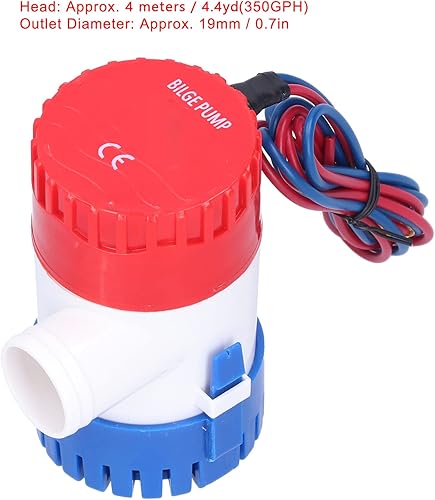 Pompa di Sentina SemiAutomatica Elettrica Piccola Pompa Sommergibile Potenza Fornire 12V/24V 350/500/750/1100GPH (DC12V 750GPH) - Ysert