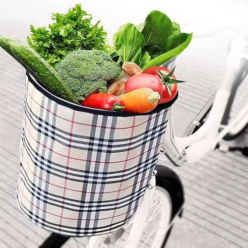 1 cestino anteriore per bicicletta, cestino per bicicletta pieghevole, cestino per manubrio in bicicletta con gancio per piccolo animale domestico, negozio di alimentari, campeggio - Ysert