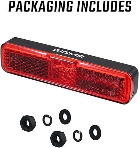 SIGMA EOX RL Fanale Posteriore Bici Con e senza Luce Stop per Portapacchi – Luce Posteriore Bicicletta per E-Bike e Impermeabile IP44 – Luce Bicicletta Posteriore Con Riflettore e Alta Visibilità - Ysert