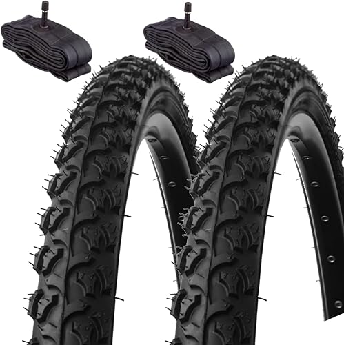 2 COPERTONI KENDA 24 X 1.95 (50-507) + CAMERE AMERICA | PNEUMATICI TASSELLATI NERI MTB BICICLETTA MOUNTAIN BIKE - Ysert