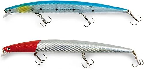 Long Jerk Minnow Artificiale Pesca Spinning Traina Serra Spigola Cm. 18 Grammi 22 Kit 2 Pz. - Ysert