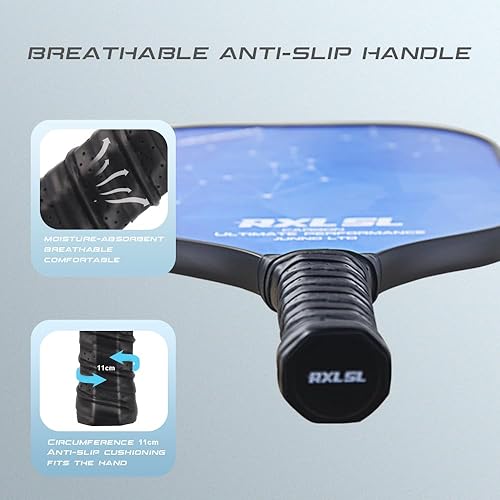 RXL SL Set pickleball-paddeles,Racchetta da pickleball, Include 1 palla da sottaceto per interni e 1 per esterni,racchetta da pickleball carbonio - Ysert