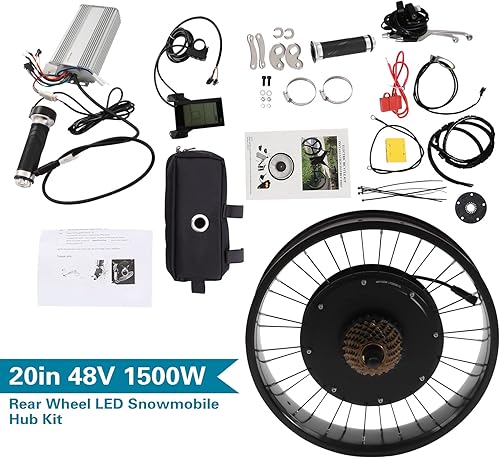 Kit di conversione per bicicletta elettrica da 20 pollici, 48 V, 1500 Watt, ruota posteriore (esclusa batteria) - Ysert