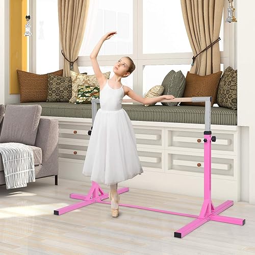 Barra Orizzontale per Bambini Sbarra da Ginnastica Allenamento a Casa Altezza Regolabile 91-150 cm (Rosa) - Ysert