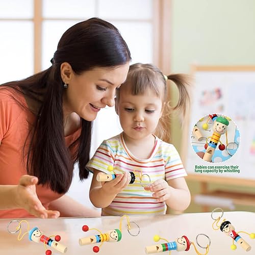 Fischietto Bambini,Yiyifor 10 Pezzo Fischietto per Bambini in Legno,Fischietti Compleanno Bambini,Strumento per Imparare la Musica dei Bambini,per Riunioni,Giochi,Intrattenimento,Festival - Ysert