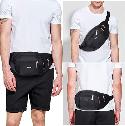 Marsupio con 4 Tasche Marsupio Bum Bag Cintura Regolabile Singola Spalla per Escursionismo Casuale Bicicletta Escursione Campeggio - Ysert