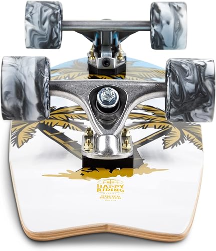 Surfskate Skateboard Carver Ghettoblaster - Cuscinetti Veloci a Sfera ABEC 11 - Tavola in Acero Canadese e Teak a 7 strati - Ideale per Pumping - Principianti Bambini e Adulti - Ysert