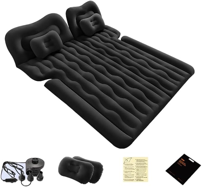 Materassino ad aria per SUV, letto per auto, SUV, cuscino da campeggio migliorato per sedile posteriore del camion con pompa e cuscini, per viaggi e campeggio, uso in - Ysert