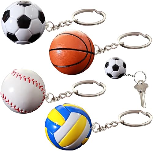 Portachiavi Sport Palla Decorazioni Calcio Pallavolo Basket Baseball Portachiavi Sport Ball Portachiavi Regalo Compleanno Bambini Adulti - Ysert