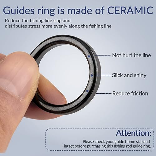 THKFISH Anelli Canna da Pesca Kit Riparazione Canna da Pesca Anello Guida Canna da Pesca Guide in Ceramica Anello 40 Pz - Ysert